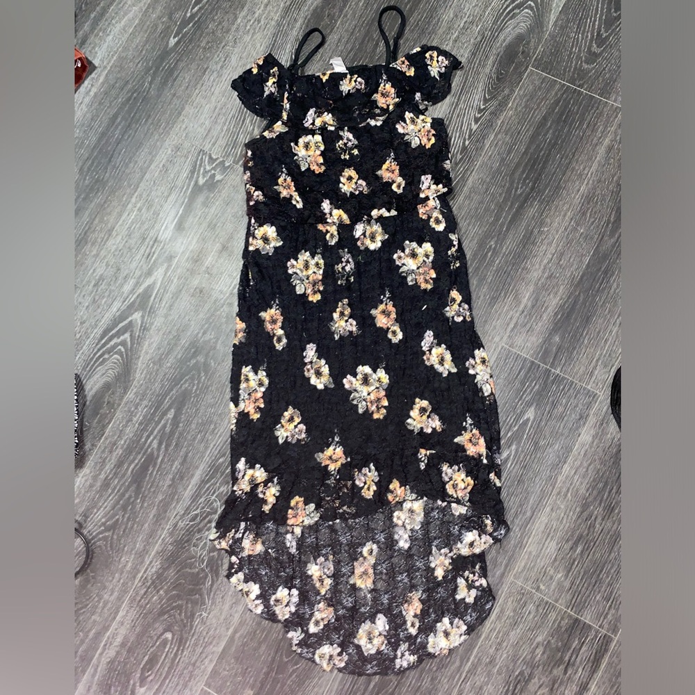 No Boundaries Black Floral Dress